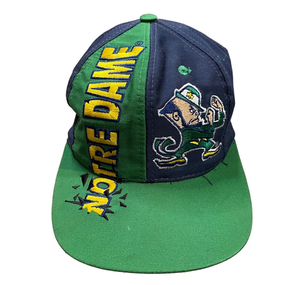Vintage Notre Dame Snapback Hat Logo 7 Fighting Irish NCAA Rare